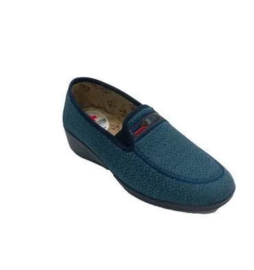 Zapatillla mujer estar en casa cerrada con bordón Muñoz y Tercero en azul marino