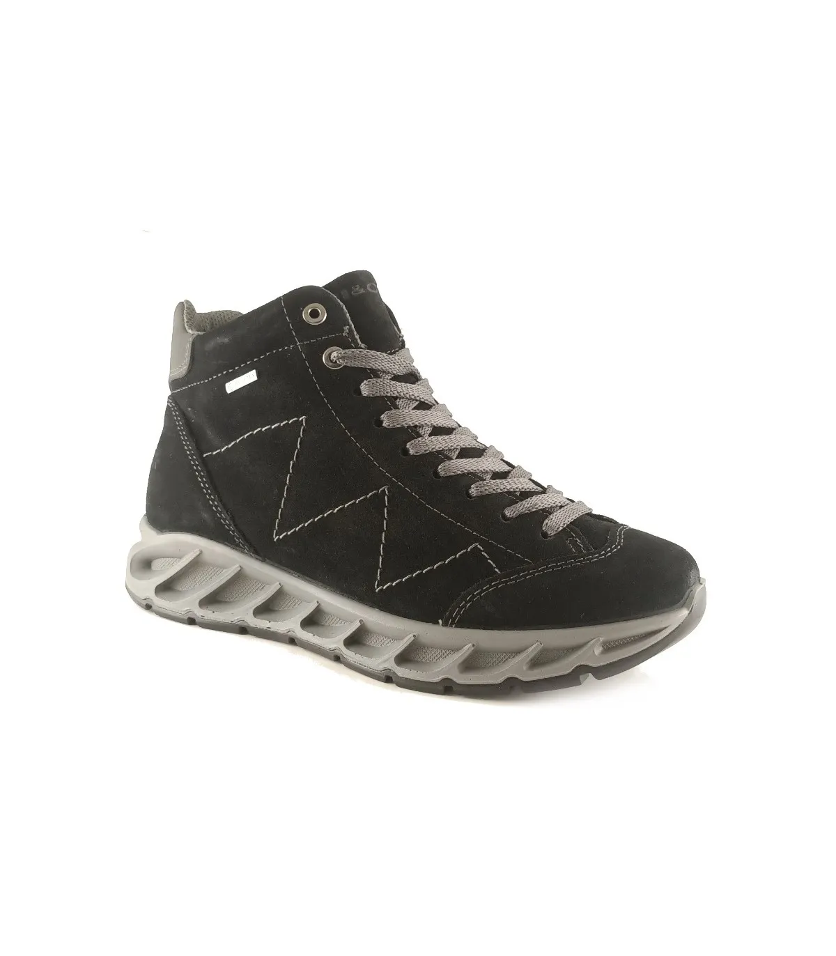 Zapato abotinado en serraje negro d mujer