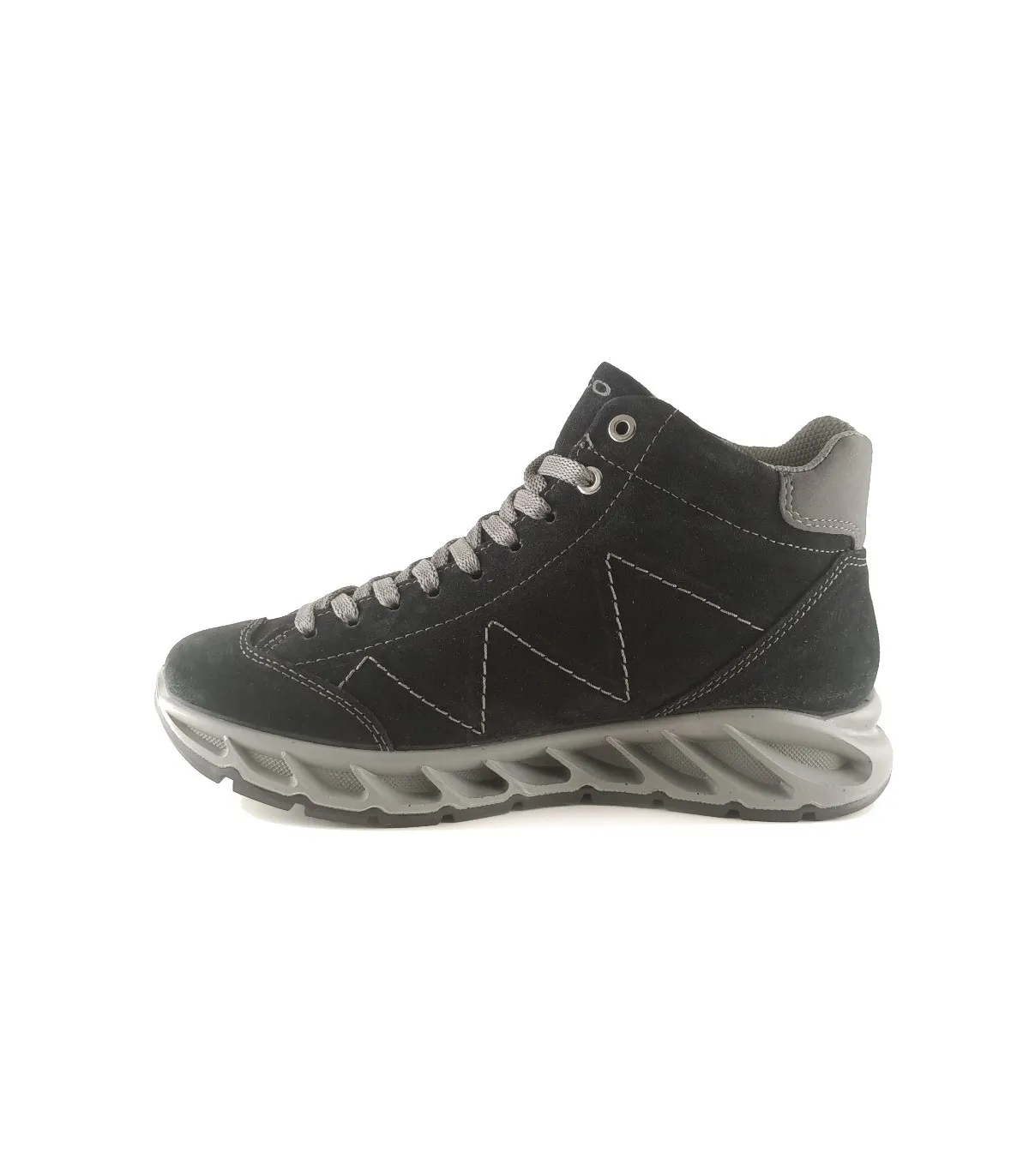 Zapato abotinado en serraje negro d mujer