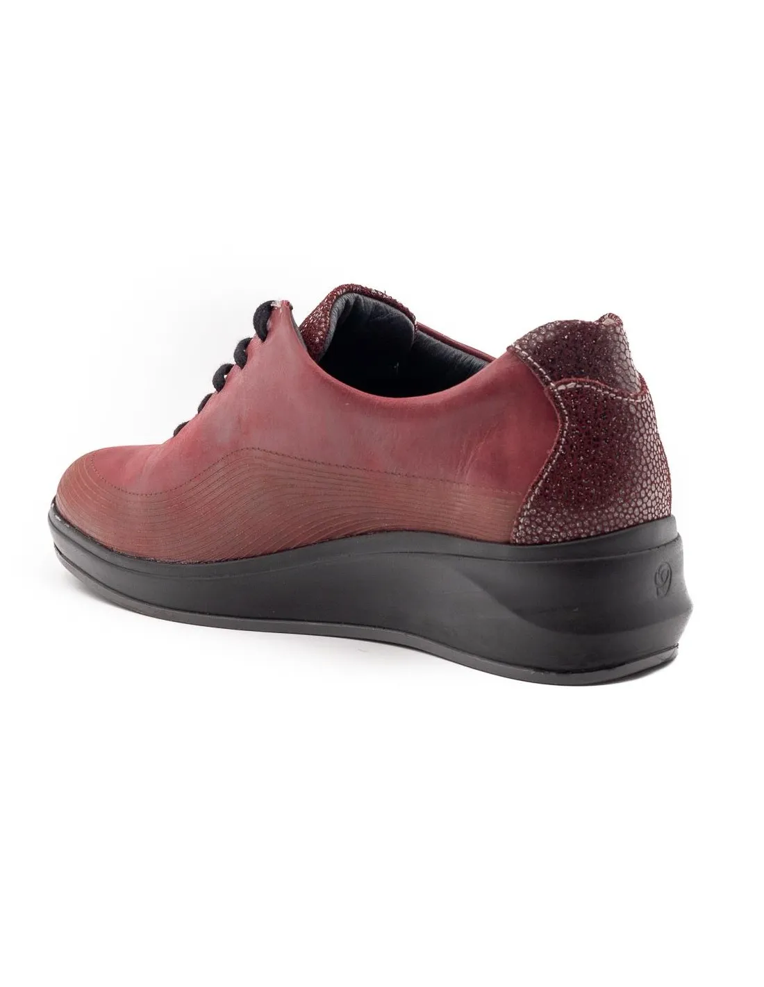 ZAPATO CORDONES MUJER SUAVE 3413 BURDEOS