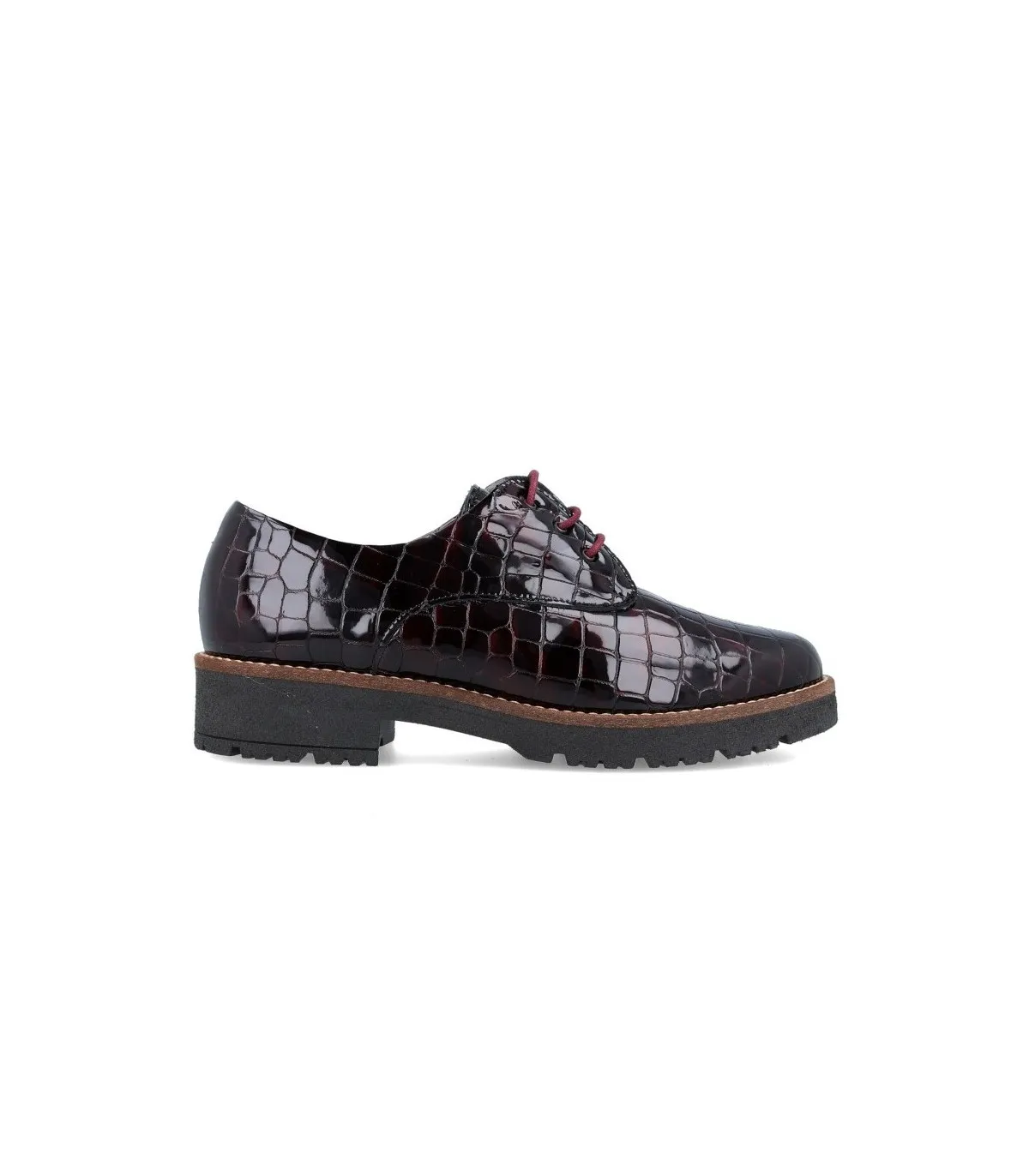 Zapato de charol en color burdeos para mujer