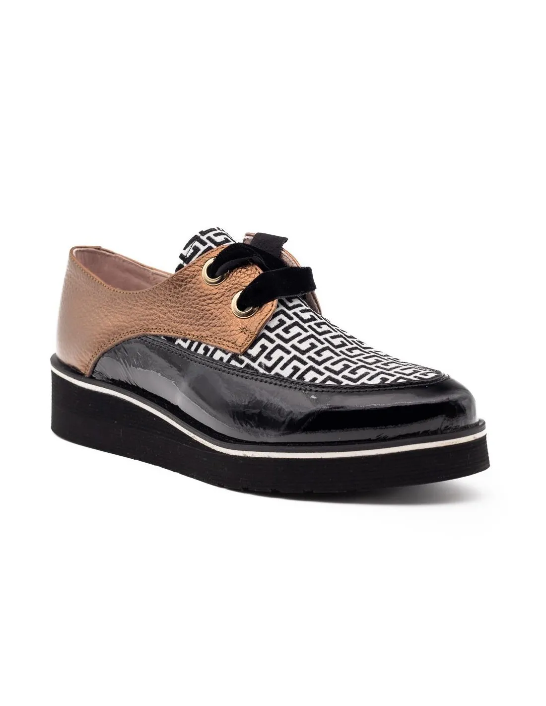 ZAPATO DE CORDONES MUJER NIVAL ANGEL NEGRO
