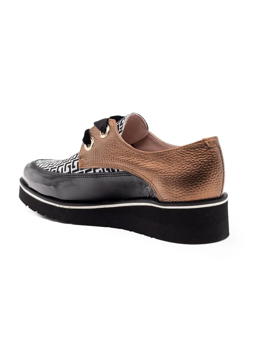 ZAPATO DE CORDONES MUJER NIVAL ANGEL NEGRO