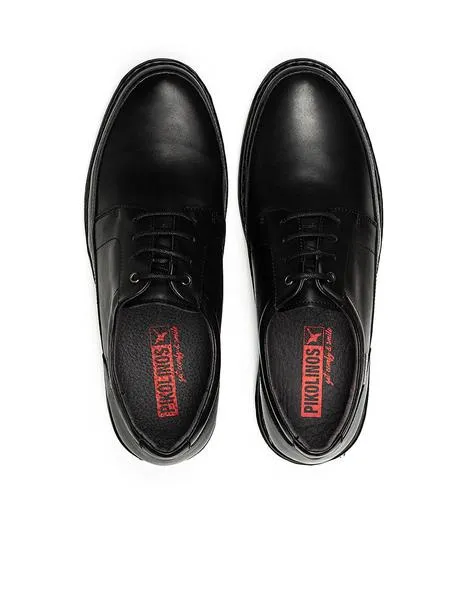 zapato pikolinos cordones bermeo m0m negro para hombre