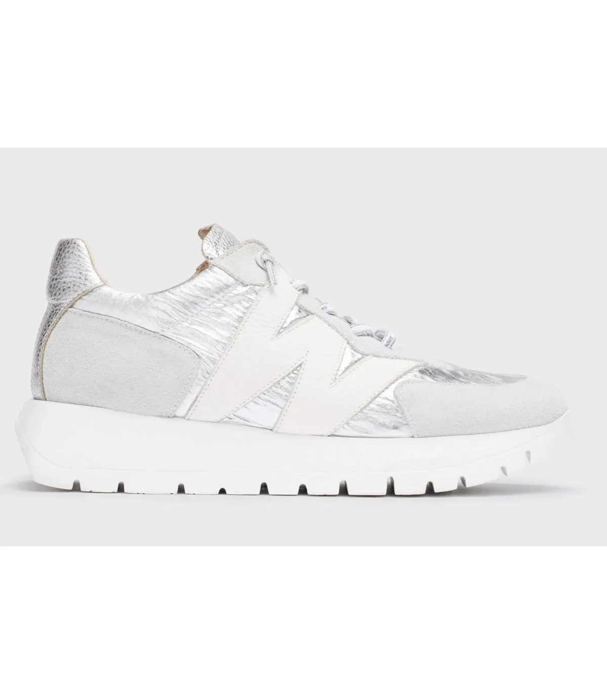 Zapatos de cordones en plata