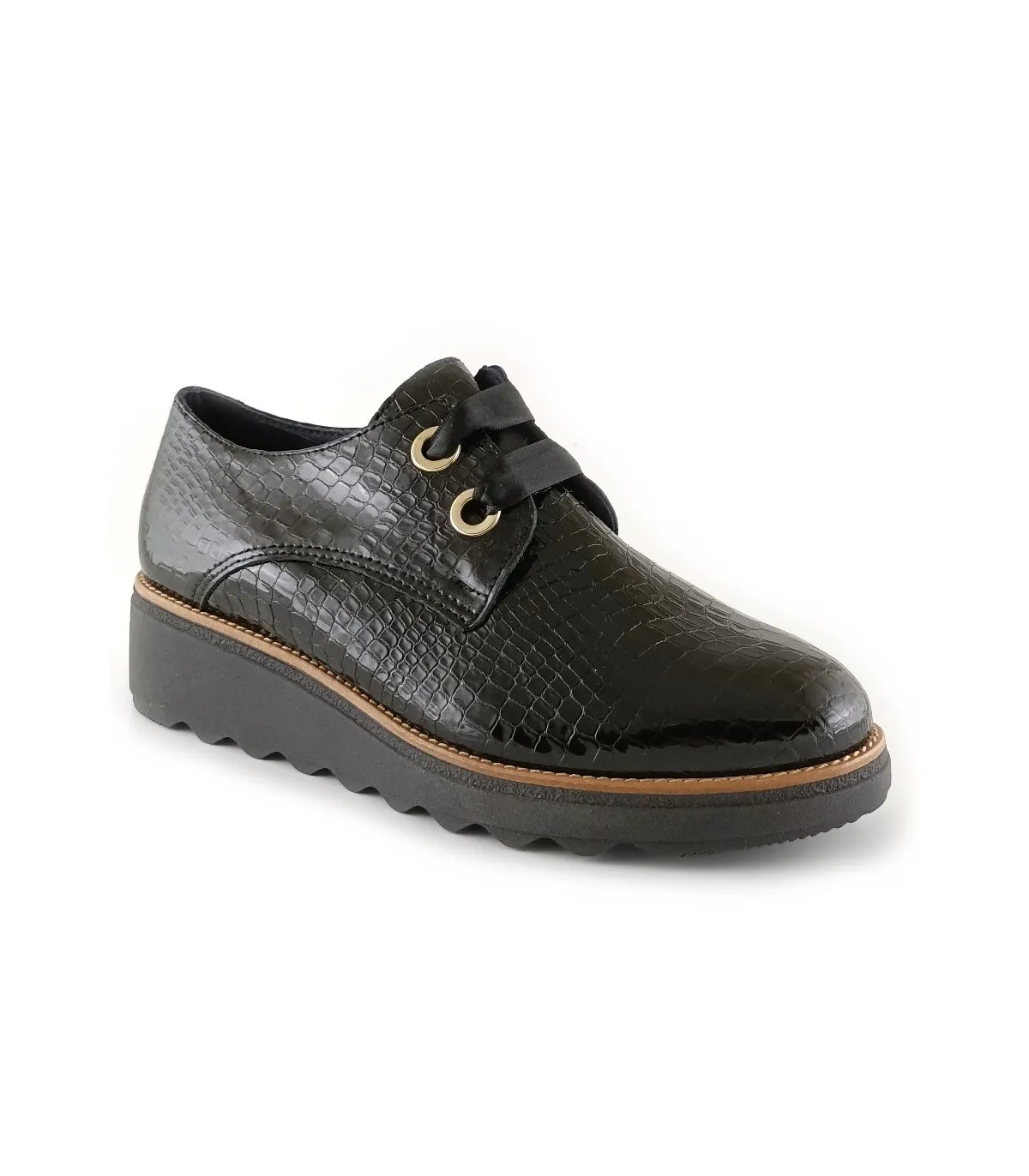 Zapatos de cordones para mujer en color negro