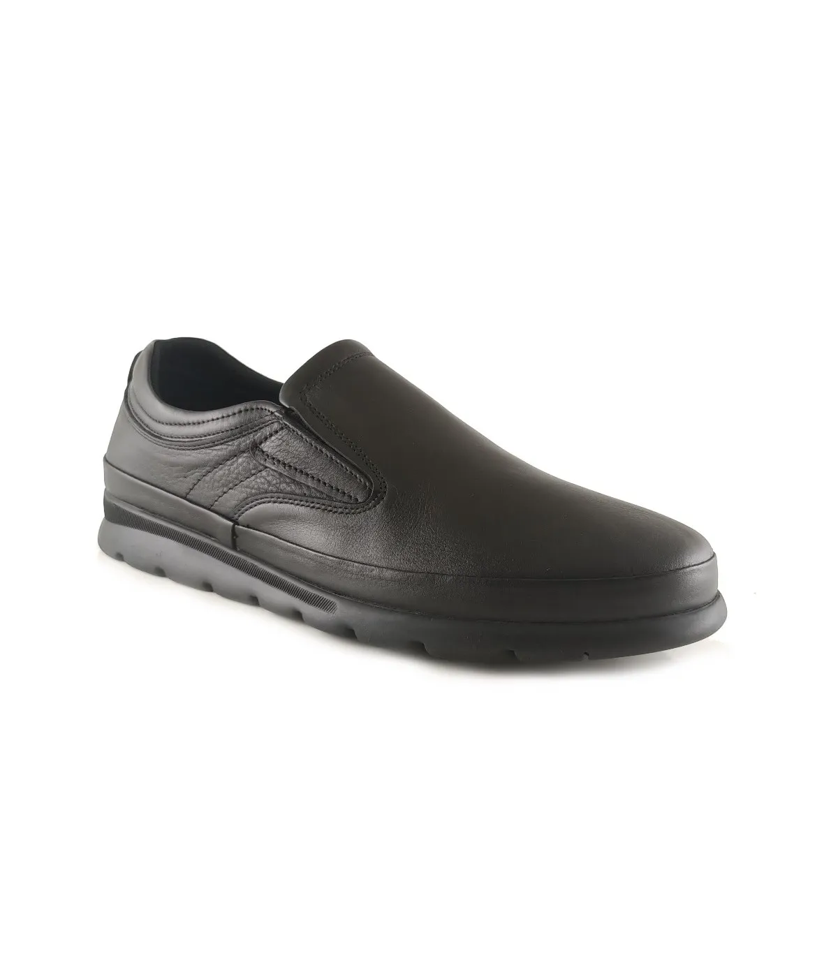 Zapatos mocasines con elásticos en color negro