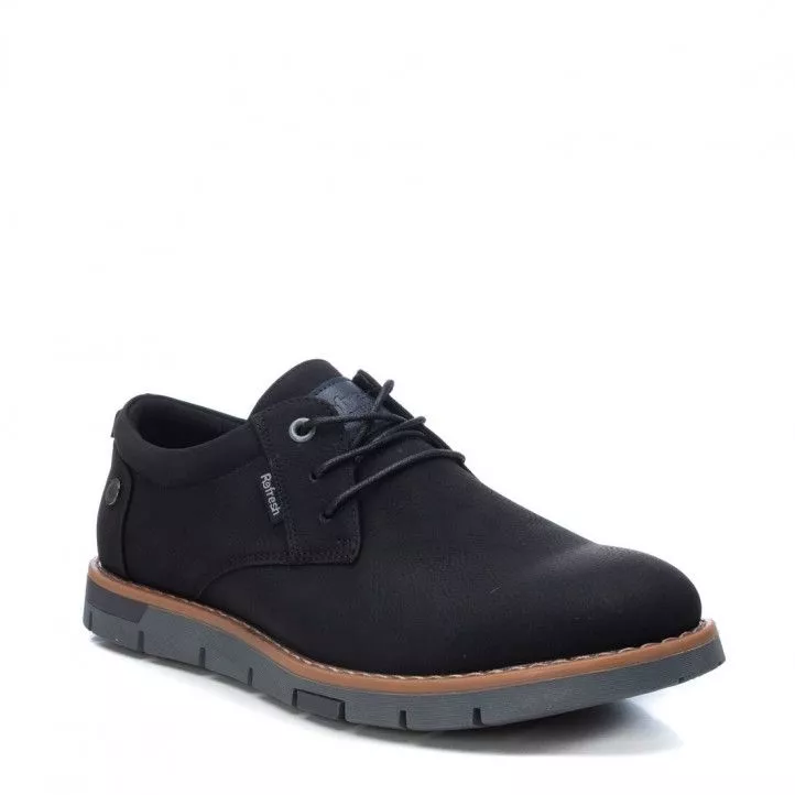 Zapatos sport Refresh negros con cordones y detalle marrón