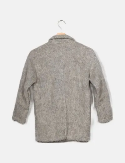 Zara Abrigo gris bolsillos
