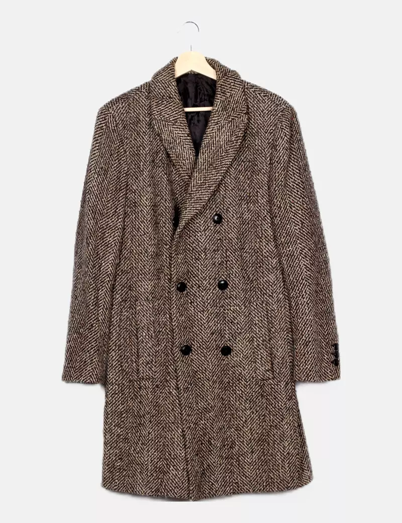 Zara Abrigo jaspeado multicolor