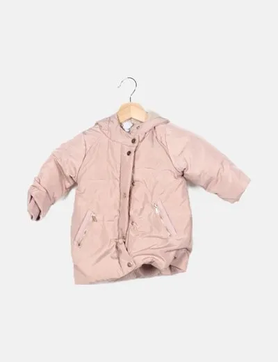 Zara Abrigo rosa impermeable