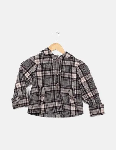Zippy Abrigo cuadros gris