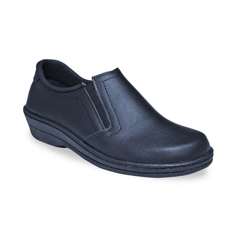 Zuecos Sanitarios Mujer Piel Sin Cordones Anatómicos 18791 Marino, de Percla